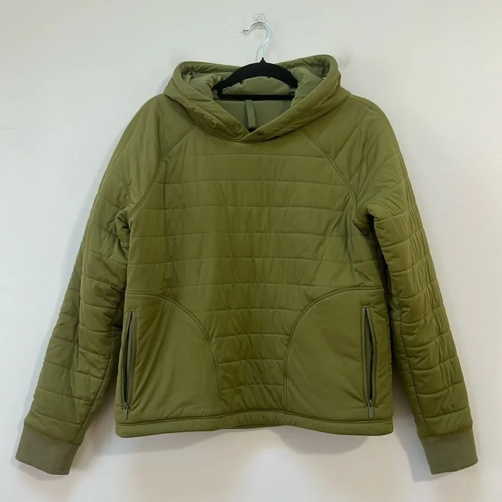 lululemon dynamic movement puffer hoodie‎ bronze green size 10 - Picture 3 of 10